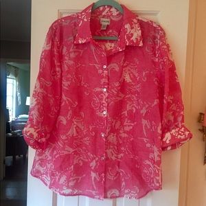 Gauzy pink over-blouse